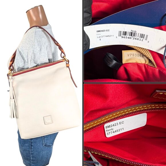 Dooney & Bourke NWT Florentine Randy Ivory Ecru Leather Shoulder Bag - Picture 10 of 11